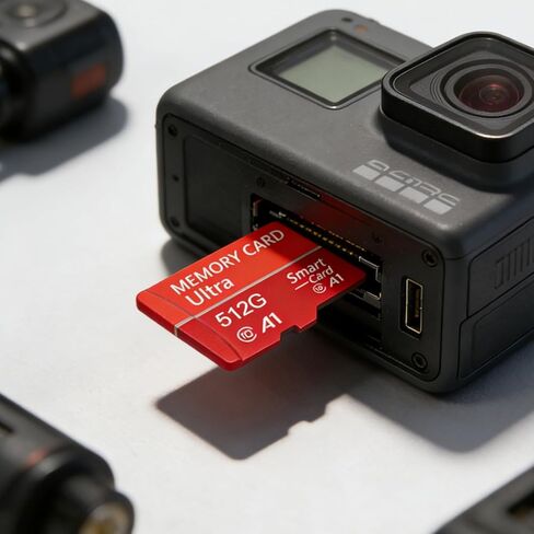 256GB Micro SD Card, Japanese Precision Manufacturing 4K Camera Pro, A2 V30 for Smartphone, Gopro, Action Cams, 4K UHD Video Recording, R/W up to 30/30 MB/s, with Adapter(Red) in Saudi Arabia