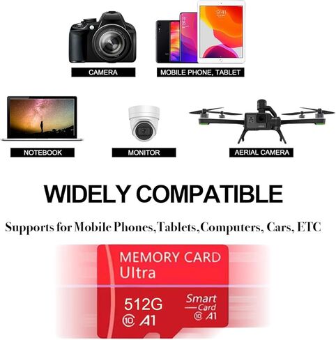 256GB Micro SD Card, Japanese Precision Manufacturing 4K Camera Pro, A2 V30 for Smartphone, Gopro, Action Cams, 4K UHD Video Recording, R/W up to 30/30 MB/s, with Adapter(Red) in Saudi Arabia