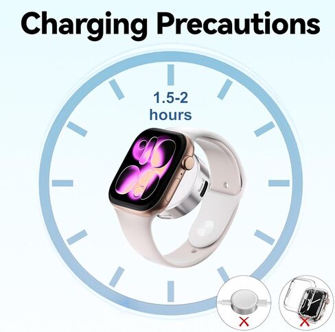 شاحن iWatch 5 واط لساعة Apple 11، شاحن لاسلكي محمول مع منفذ طاقة USB C ومنفذ طاقة iPhone، سلسلة مفاتيح للسفر لسلسلة ساعات Apple 10/9/8/UItra/7/6/5/4/3/2/SE in Saudi Arabia
