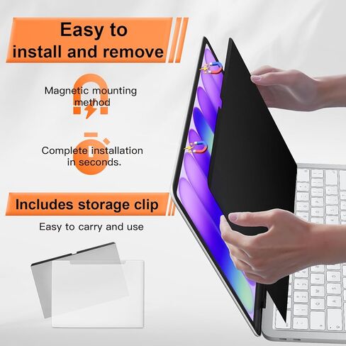 شاشة خصوصية مغناطيسية لجهاز MacBook Neo 13 بوصة A18 Pro 2026، فلتر ضوء أزرق غير لامع ومضاد للتوهج وقابل للإزالة in Kuwait