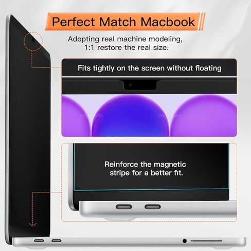 شاشة خصوصية مغناطيسية لجهاز MacBook Neo 13 بوصة A18 Pro 2026، فلتر ضوء أزرق غير لامع ومضاد للتوهج وقابل للإزالة in Kuwait