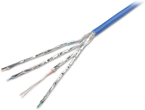 Cable Matters [UL Listed] 10Gbps in-Wall (CM) Rated 23AWG Bare Copper Shielded Cat 6A Cable - 1000ft, Solid, S/STP, S/FTP Shielded Cat6a Bulk Ethernet Cable, Cat6a Ethernet Cord, Blue in Saudi Arabia
