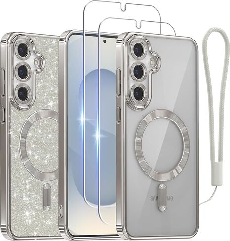 حافظة مغناطيسية Meifigno مصممة لهاتف Samsung Galaxy S26 Ultra 6.9 بوصة، [متوافقة مع MagSafe] [بطاقة لامعة قابلة للإزالة وحزام معصم]، حافظة حماية للعدسات المحيطية لهاتف Galaxy S26 Ultra، بنفسجي كوبالت in Saudi Arabia