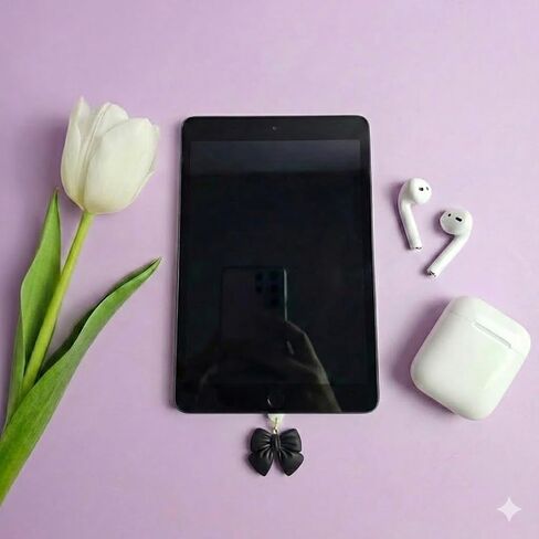 3 قطع من قابس الغبار على شكل فيونكة لجهاز Kindle، ملحقات غطاء USB C مضادة للغبار، سلسلة لؤلؤ لطيفة من النوع C، هدايا القارئ الإلكتروني Kawaii لمحبي الكتب (أسود) in Kuwait
