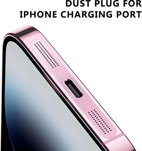 ملحقات MysticHome لهاتف iPhone 17/16 Pro، 5 قطع من سدادات سماعات الهاتف الخلوي المضادة للغبار، قطعة واحدة من قابس الغبار USB C، متوافقة مع غطاء غبار مكبر الصوت، وردي in Kuwait