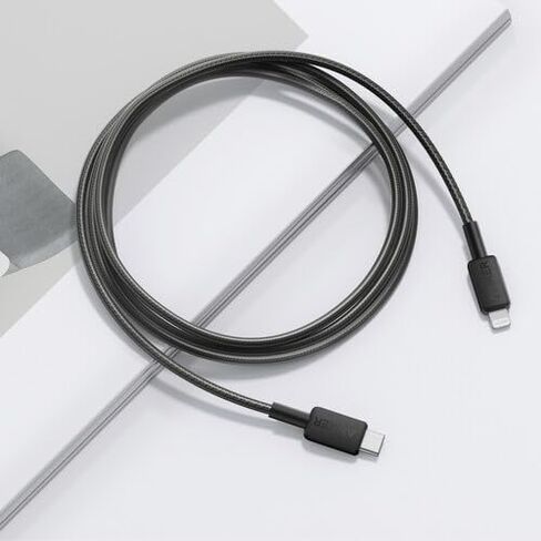 Anker 322 USB-C to Lightning Cable Braided MFi Certified iPhone Charger Cord for iPhone 15, 14, 13, 12, 11, iPad, AirPods – Durable Fast Charging Data Sync Cable Long Length – Black, 6ft in Saudi Arabia
