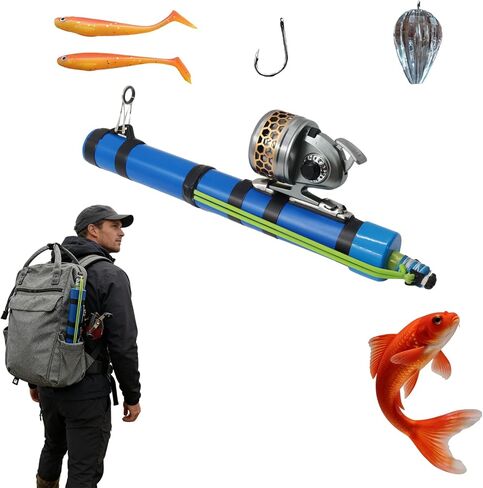 2-in-1 Portable Fishing Rod and Reel Combo with Bait Launcher – Backpack-Friendly Collapsible Shore Fishing Tool, All-in-One Fishing Kit with Lures Hooks Sinkers,Slingshot Fishing Reel in Saudi Arabia