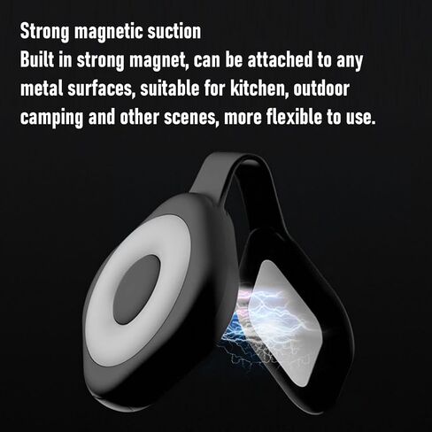 Hilitand Rechargeable Magnetic Badge Light Mini Portable LED Magnet Light with 6 Brightness Levels, for Outdoor Reading Cycling Emergency (Black) in Saudi Arabia