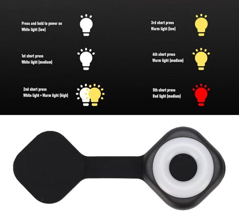 Hilitand Rechargeable Magnetic Badge Light Mini Portable LED Magnet Light with 6 Brightness Levels, for Outdoor Reading Cycling Emergency (Black) in Saudi Arabia