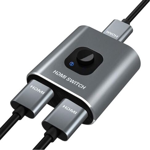 4K HDMI Switch 2 in 1 Out, Aluminum Manual Bidirectional HDMI Hub Compatible with Xbox PS5/PS4/Blu-Ray/Fire Stick in Saudi Arabia