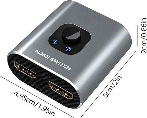 4K HDMI Switch 2 in 1 Out, Aluminum Manual Bidirectional HDMI Hub Compatible with Xbox PS5/PS4/Blu-Ray/Fire Stick in Saudi Arabia