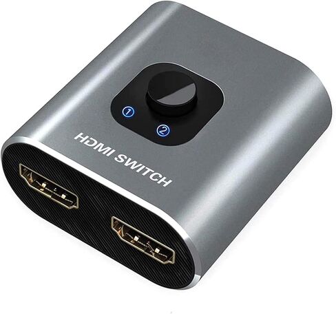 4K HDMI Switch 2 in 1 Out, Aluminum Manual Bidirectional HDMI Hub Compatible with Xbox PS5/PS4/Blu-Ray/Fire Stick in Saudi Arabia