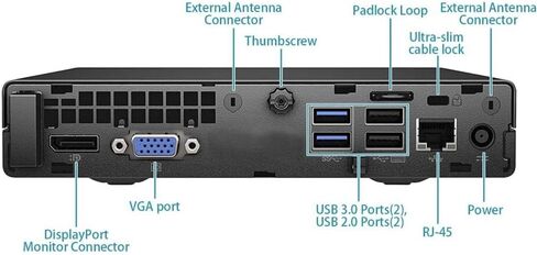 HP EliteDesk 705 G3 Mini Computer Desktop PC, AMD PRO A12-9800E, 8GB RAM, 256GB SSD, USB WiFi, Bluetooth, Windows 11 Pro (Renewed) Tiny PC in Saudi Arabia
