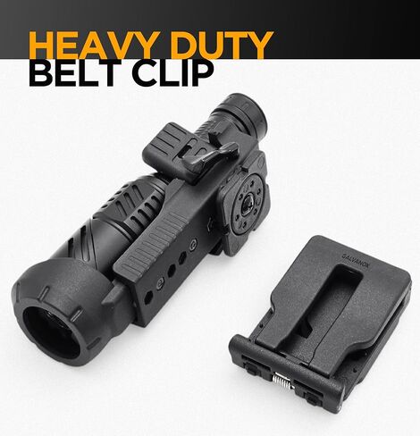 Rechargeable Flashlight with Belt Clip Holster, Ultra Bright [2500LM] High-Lumen LED Flashlight for Tactical Duty Belts, Magnetic Base, 90 Swivel Head, for Camping, Law Enforcement (Aluminum Black) in Saudi Arabia