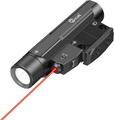 CVLIFE 2600 Lumens Compact Rifle Laser Light Combo with Easy Touch Switch, Ar Light Compatible with M-Rail and Picatinny, Magnetic Rechargeable Ar Flashlight with Green Laser for Home Defense, Hunting in Saudi Arabia