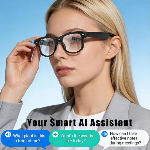 AI Smart Glasses with Camera, 8MP HD Video Recording Camera Smart Sunglasses, Bluetooth Translation Sunglasses, Touch Control Open Ear Audio glasses, Photochromic Lenses for Outdoor Sports Driving in Saudi Arabia