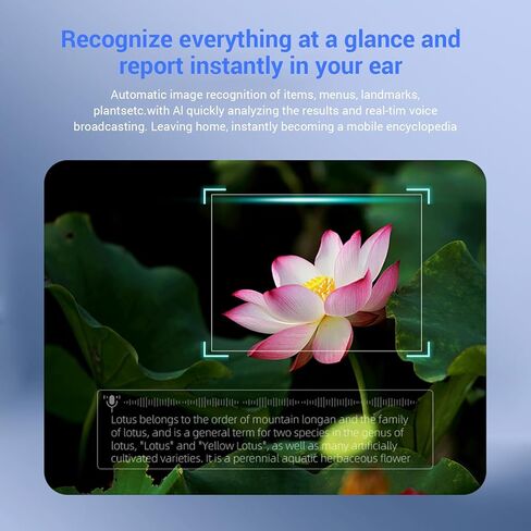 MEGREZ AI Smart Glasses with Camera, 1080P Video Recording, Real-Time Translation, Object Recognition, Audio & Music, Hands-Free Smart Sunglasses for Travel Vlogging Cycling Meetings in Saudi Arabia
