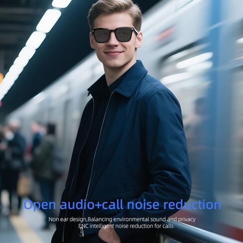 MEGREZ AI Smart Glasses with Camera, 1080P Video Recording, Real-Time Translation, Object Recognition, Audio & Music, Hands-Free Smart Sunglasses for Travel Vlogging Cycling Meetings in Saudi Arabia