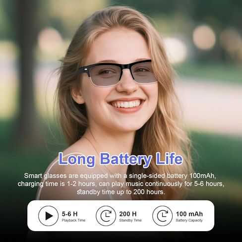 Smart Glasses for Men Women, Bluetooth Glasses with Photochromic Lenses, Build in Mic & Speakers, IPX5 Waterproof, Support Voice Assistant, Open-Ear Lightweight Design for Indoor Outdoor Use in Saudi Arabia