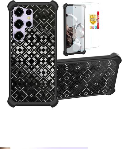 for AirVoice S67 5G / C67 /A67 Case Compatible for FOXXD Foxx S67 5G / C67 /A67 Phone Case Stand Cover [with 2*Tempered Glass Screen Protector] Hybrid Case [3D Multi-Directional Shape Change]Black in Saudi Arabia
