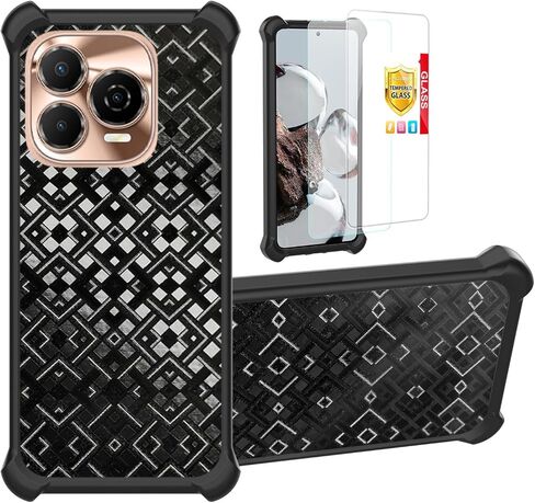for AirVoice S67 5G / C67 /A67 Case Compatible for FOXXD Foxx S67 5G / C67 /A67 Phone Case Stand Cover [with 2*Tempered Glass Screen Protector] Hybrid Case [3D Multi-Directional Shape Change]Black in Saudi Arabia