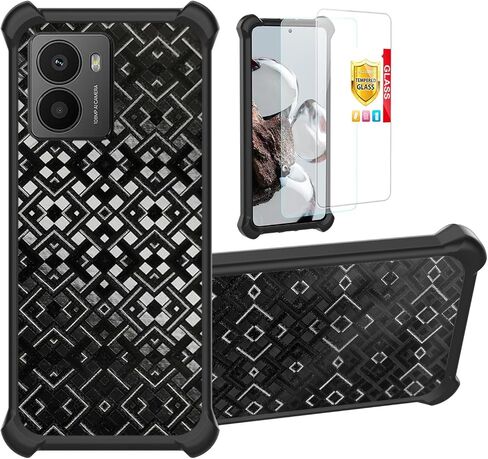 for AirVoice S67 5G / C67 /A67 Case Compatible for FOXXD Foxx S67 5G / C67 /A67 Phone Case Stand Cover [with 2*Tempered Glass Screen Protector] Hybrid Case [3D Multi-Directional Shape Change]Black in Saudi Arabia