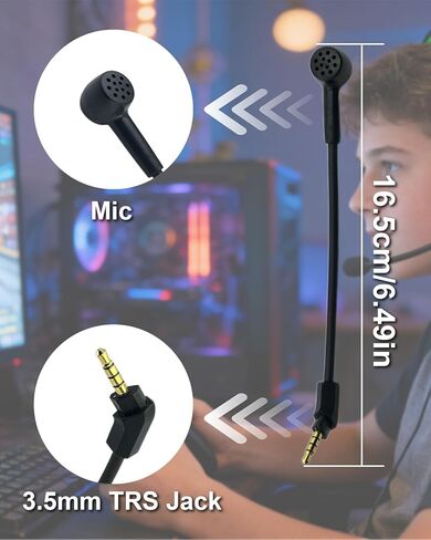 ميكروفونات ألعاب بديلة لسماعات ألعاب Kingston HyperX Cloud Revolver/Revolver S، ميكروفون إلغاء الضوضاء للاتصال الواضح داخل اللعبة لأجهزة الكمبيوتر PS4 PS5، قابس 3.5 مم in Kuwait