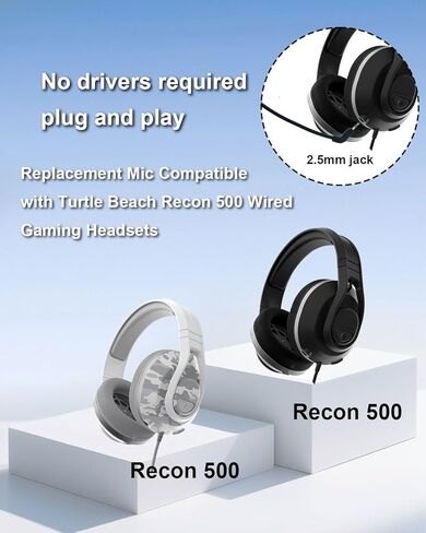 ميكروفونات بديلة بمقبس 2.5 مم لسماعات ألعاب Turtle Beach Recon 500، ميكروفون ألعاب بخاصية إلغاء الضوضاء للاتصال الواضح داخل اللعبة لأجهزة Switch PS5 PS4 Mac PC in Kuwait