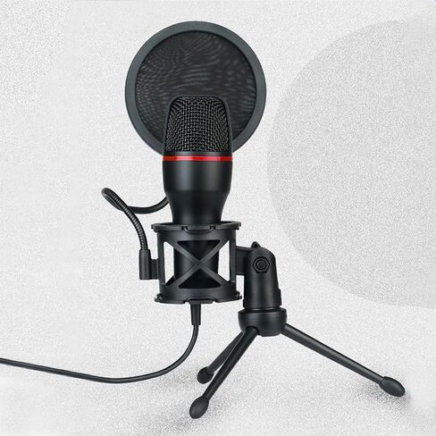 USB Microphone with RGB Light and Tripod Stand for Streaming Podcast Recording Gaming on PC Laptop in Saudi Arabia