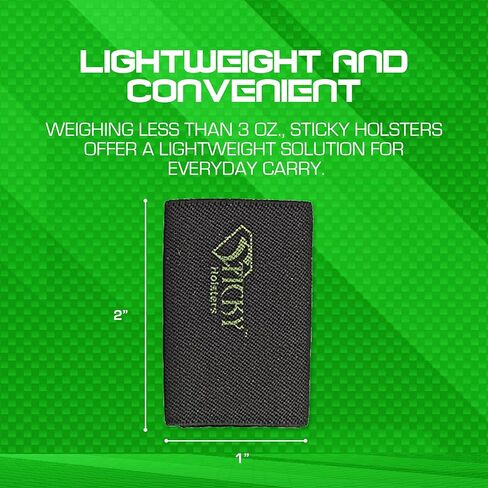 Sticky Holsters Belt Slider Elastic Magazine Holder - Concealed Carry Horizontal Mag Pouch for Belts Up to 1.75 inches, Non-Slip Extra Elastic Mag Holster USA Made - 2-Pack of Black Magazine Holster in Saudi Arabia
