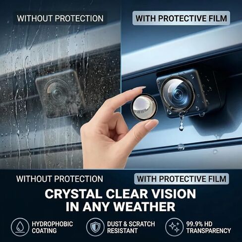 2-Pack Car Camera Lens Protector, 9H Hardness Backup Camera Protective Sticker, High Transparency Anti-Scratch Waterproof Cover for Reversing Cameras, Easy Adhesive Installation in Saudi Arabia