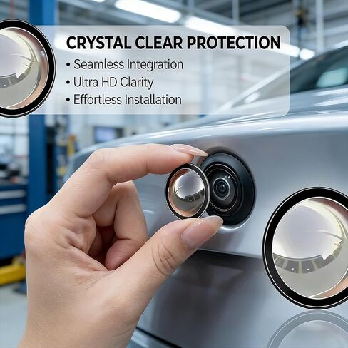2-Pack Car Camera Lens Protector, 9H Hardness Backup Camera Protective Sticker, High Transparency Anti-Scratch Waterproof Cover for Reversing Cameras, Easy Adhesive Installation in Saudi Arabia