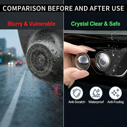 2-Pack Car Camera Lens Protector, 9H Hardness Backup Camera Protective Sticker, High Transparency Anti-Scratch Waterproof Cover for Reversing Cameras, Easy Adhesive Installation in Saudi Arabia