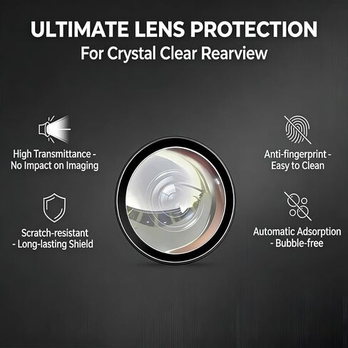 2-Pack Car Camera Lens Protector, 9H Hardness Backup Camera Protective Sticker, High Transparency Anti-Scratch Waterproof Cover for Reversing Cameras, Easy Adhesive Installation in Saudi Arabia