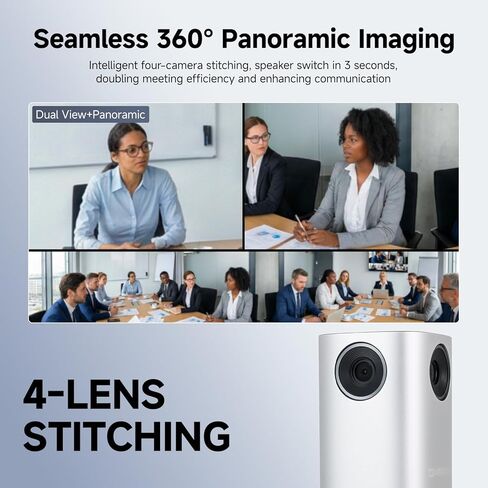 SVBONY SVN A1 360 Camera for Conference Room, 5MP 1080P HD Webcam with AI Driven Speaker Tracking,16.5 FT Mic Pickup, Noise Cancellation,Plug & Play, Compatible with Zoom/Teams/Meet for Small Meeting in Saudi Arabia