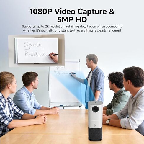 SVBONY SVN A1 360 Camera for Conference Room, 5MP 1080P HD Webcam with AI Driven Speaker Tracking,16.5 FT Mic Pickup, Noise Cancellation,Plug & Play, Compatible with Zoom/Teams/Meet for Small Meeting in Saudi Arabia