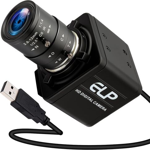 Global Shutter 90fps USB Camera 10X 5-50mm Varifocal Lens High Speed UVC Webcam, Golf Swing&3D Printer Machine Industrial Vision Camera, Plug and Play for Laptop, Android and Raspberry Pi in Kuwait