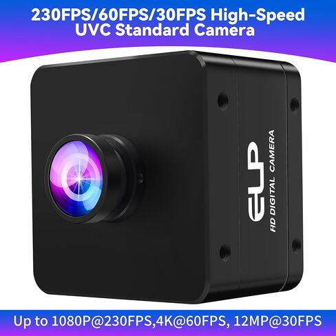 ELP High Speed USB Camera, 1080P/230fps, 4K/60fps, 12MP/30fps, Mini UVC USB3.0/2.0 Lightburn Cameras for Windows, Linux, Mac, Pi, Wide Angle 88°(H) IMX577 Webcam for PC Jetson Nano in Saudi Arabia