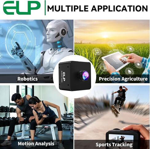ELP High Speed USB Camera, 1080P/230fps, 4K/60fps, 12MP/30fps, Mini UVC USB3.0/2.0 Lightburn Cameras for Windows, Linux, Mac, Pi, Wide Angle 88°(H) IMX577 Webcam for PC Jetson Nano in Saudi Arabia