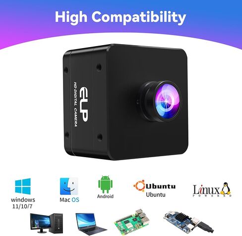 ELP High Speed USB Camera, 1080P/230fps, 4K/60fps, 12MP/30fps, Mini UVC USB3.0/2.0 Lightburn Cameras for Windows, Linux, Mac, Pi, Wide Angle 88°(H) IMX577 Webcam for PC Jetson Nano in Saudi Arabia