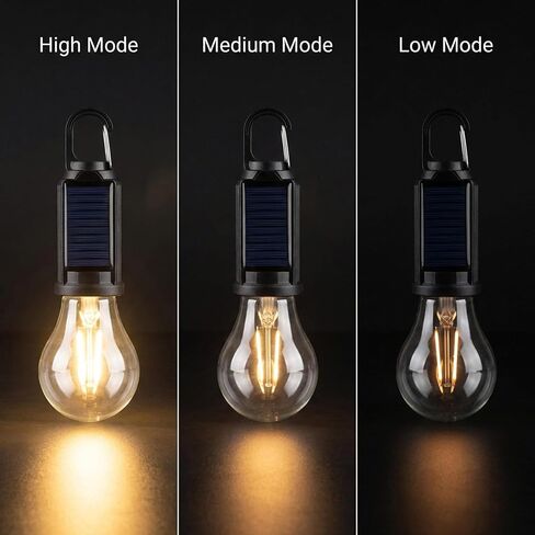 5-Pack Solar LED Camping Light Bulb, Rechargeable Emergency Light Bulbs for Power Outage, Portable Tent Lantern with Hook, Waterproof, for Tent, Hiking, Home in Saudi Arabia