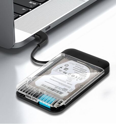 2.5" SATA to USB 3.0 Hard Drive Enclosure, 5Gbps Tool-Free Hidden Cord for 7mm 9.5mm HDD SSD 10TB Capacity (Not for 3.5") in Saudi Arabia