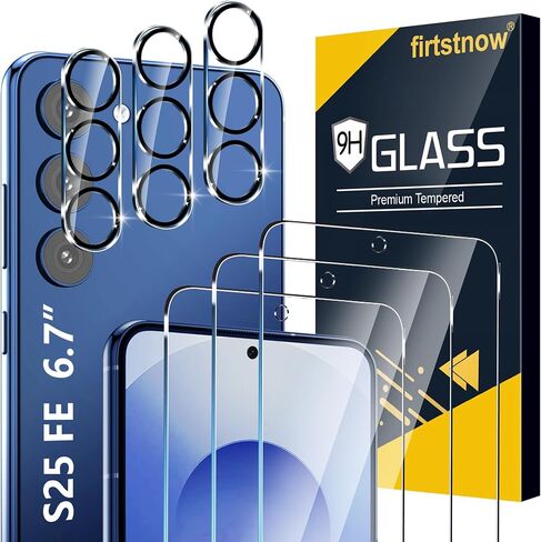 عبوة من 3 قطع من firtstnow لهاتف Samsung Galaxy S26 Ultra واقي شاشة من الزجاج المقسى + 3 قطع من واقي عدسة الكاميرا، مقاوم للكسر من الدرجة العسكرية، صلابة 9H، فتح بصمة الإصبع، مناسب للحافظة 6.9 بوصة in Kuwait