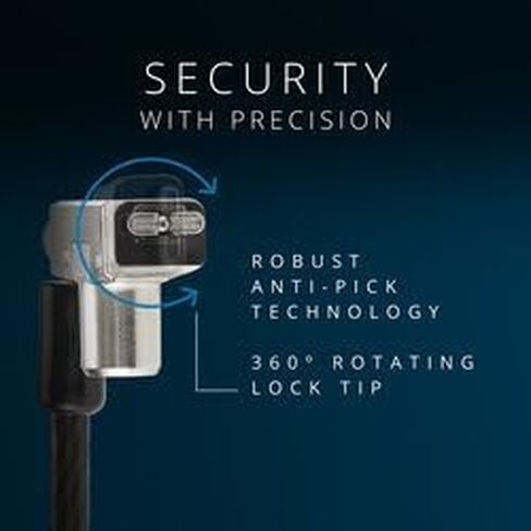 قفل كمبيوتر محمول بمفتاح من Kensington PortLock لفتحات قفل USB-C، وكابل من الفولاذ الكربوني المضاد للسرقة، يناسب فتحات أمان USB-C، وأجهزة MacBook M1/M2/M3/M4 وأجهزة USB-C (K64546WW) أسود in Kuwait