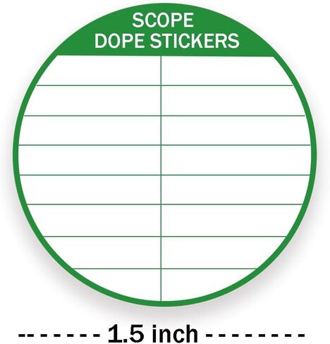 36 Pcs Writable Scope DOPE Sticker 1.5 inch Green Scope Sticker for Long-Range Shooting in Saudi Arabia