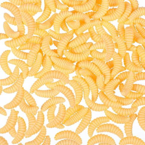 150 Pcs Fake Maggots Fake Wax Worms Soft Bass Maggot Baits Bread Worm Fish Lure, Fake Worms for Fishing, Realistic False Wax Worm Fishing Lures Baits for Halloween Sensory Bin April Fool's Day Party in Saudi Arabia