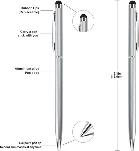 5-Pack Dual-Function Stylus Pens for Touch Screens & Writing - Compatible with iPad, iPhone, in Saudi Arabia