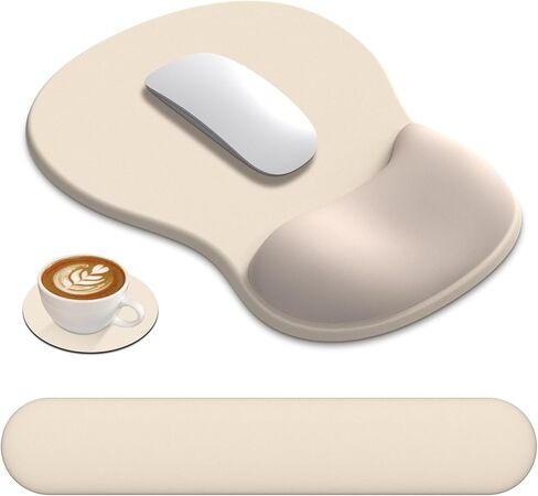 AKIT Ergonomic Mouse Pad and Keyboard Wrist Rest Set, Gel Memory Foam Wrist Rest with Non-Slip Base, 3-in-1 Mousepad Set for Pain Relief, Desk Accessories for Gaming, Home, Office(Pink) in Saudi Arabia