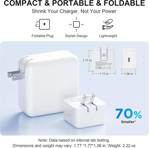 شاحن Otovoda 40 وات من النوع C شحن سريع لهاتف iPhone 17 16 15، كتلة شاحن USB C قابلة للطي بمقبس USBC لشواحن الحائط مع كابلات 6FT لهاتف iPhone 17 Pro Max/17 Pro/17/16/16 Pro Max/15 Pro Max 2 Pack in Saudi Arabia