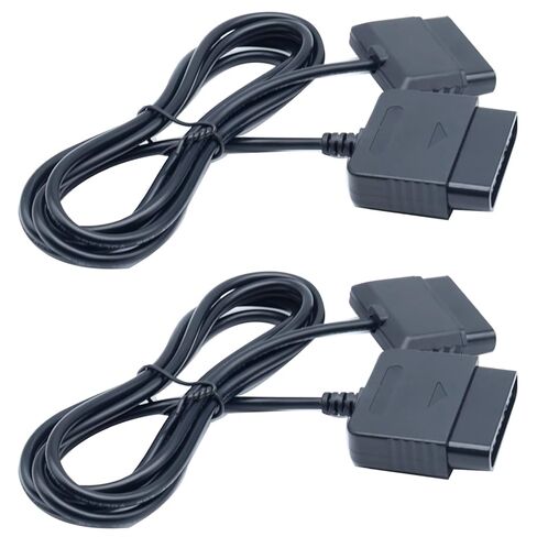 SYCZIOHU 2Pcs 6ft/1.8m PS2 Controller Extension Cable Black Replacement Controller Extension Cable for PS2 Game Console in Saudi Arabia